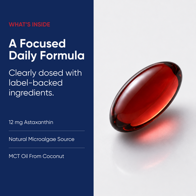 Astaxanthin 45+ Liver Support Softgels (12mg + MCT Oil)